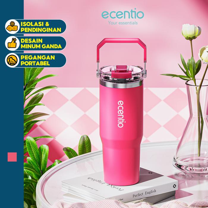 Gambar ecentio tumbler minum stainless premium botol minum aesthetic besar 900ml - Merah Muda dari ecentio.indonesia undefined Tokopedia
