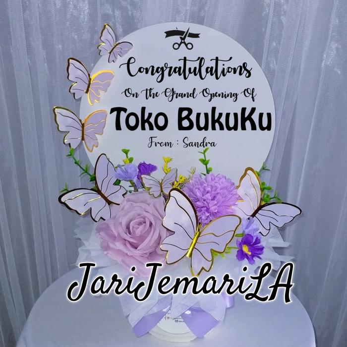 Gambar Papan Bunga Akrilik untuk Grand Opening Medan - lilac, Tanpa Lampu LED dari JariJemariLA undefined Tokopedia