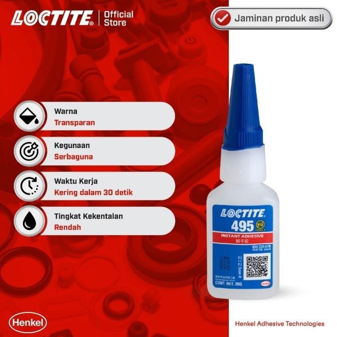 Gambar best seller! LOCTITE 495 Instant Adhesives Lem Instan Serbaguna 20 gram termurah dari satrya sanjaya undefined Tokopedia