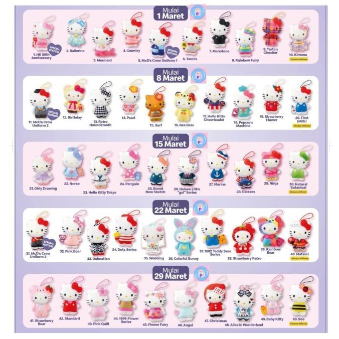 Jual BEST 50th Hello Kitty Limited Edition Plush Bag Toy