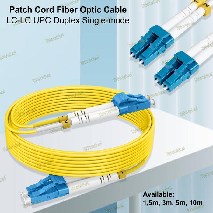 10 Meter LC To LC Duplex Fiber Patch Cable – 50/125 Multi-Mode, MM Jumper – Made In USA