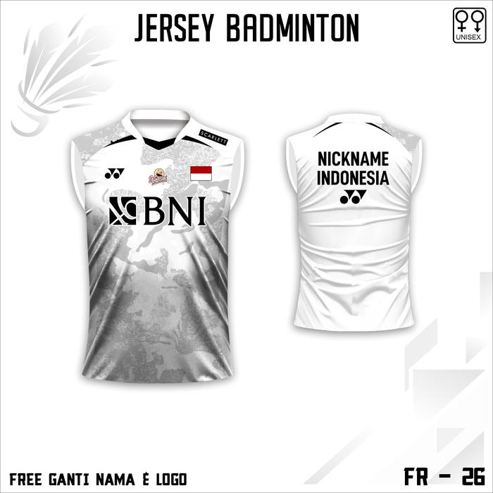 Gambar Kaos jersey badminton bwf korea baju oalah raga bulu tangkis sleeveless - Putih, XS dari JerseyMinded undefined Tokopedia
