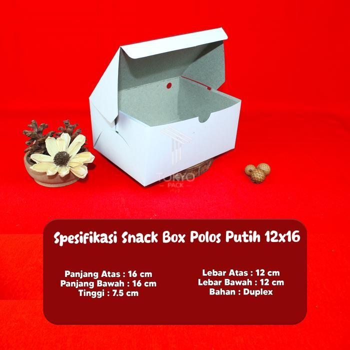 Gambar SNACK BOX DUPLEX PUTIH - SNACK BOX CATERING - SNACK BOX ACARA SEMUA UK - 16X12 dari Tokyo Pack undefined Tokopedia