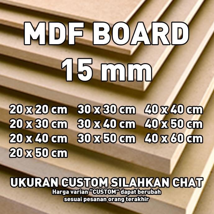 Gambar MDF BOARD / Papan MDF 15 mm berbagai ukuran bisa CUSTOM - 30x50 cm dari anotia undefined Tokopedia