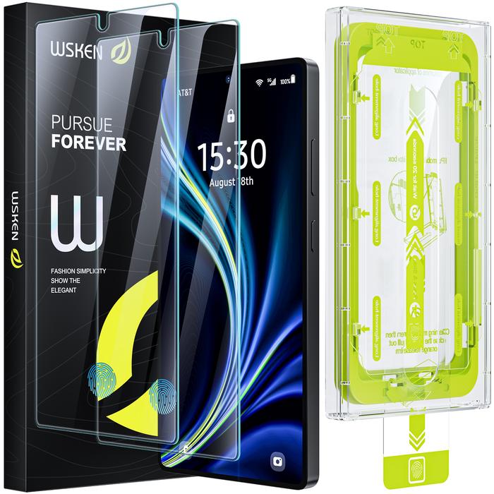 Gambar Wsken for Samsung Galaxy S24-S25 Ultra Tempered Glass Anti Gores Screen Protector 9H Glass Tempered [Support Fingerprint Unlock][Eco-Friendly Easy Installation Tool] - Clear 2pcs, S24 Ultra dari wsken-3c undefined Tokopedia