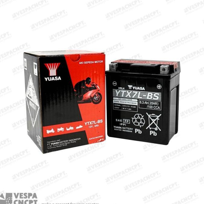 Gambar Accu Yuasa Ytx7l-Bs Aki Vespa Sprint Primavera Lx S Gts 125 150cc 2v 3v Iget dari pamungkas jaya1 undefined Tokopedia