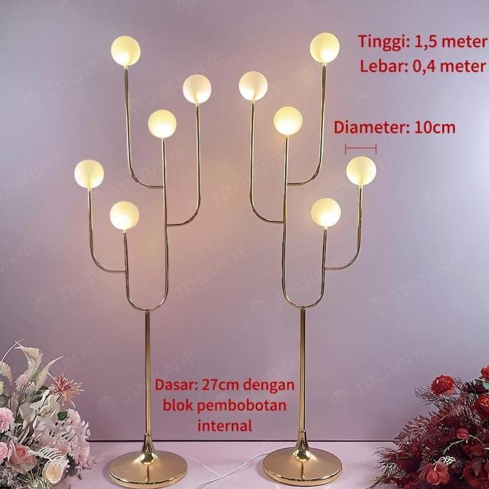 Gambar 2Set Lampu Standing Hias Dekorasi Event Wedding Mewah Pelaminan dan dekorasi wedding lampu led lampu bola tabung XY -Emran Pedia - D-2set(Round) dari Emran Pedia undefined Tokopedia