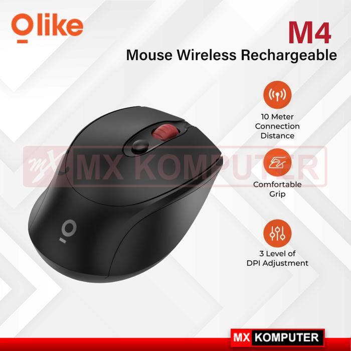 Gambar Olike M4 Rechargeable Mouse Wireless 1600 DPI - Hitam dari MXKomputer_NEW undefined Tokopedia