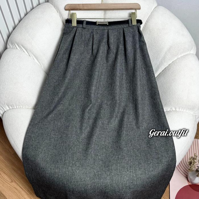 Gambar ABEL ROK POLOS MAYUNG SEMIWOLL - darkgrey, L dari GERAI OUTFIT undefined Tokopedia