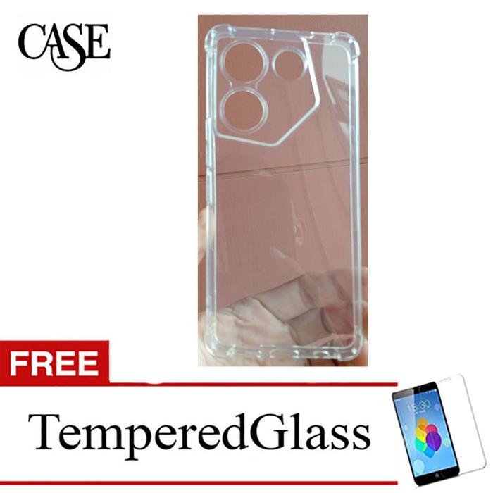 Gambar Black Soft Case for Tecno Camon 20 Pro 5G 2023 -6.67 inch + Temp Glass - SHOCKPROOF dari Mentari Grasindo Teknik undefined Tokopedia