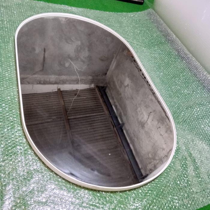 Gambar Cermin Kamar Mandi, Cermin kamar, Frame Oval Kapsul 50cm, 60cm, 80cm - Putih, 50x80 dari Dya Kaca undefined Tokopedia