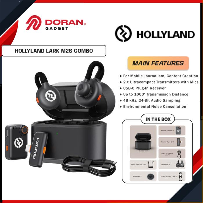Gambar Hollyland Lark M2s Wireless Microphone HP/ Kamera/ Laptop All in One - Combo dari Doran Gadget Store undefined Tokopedia