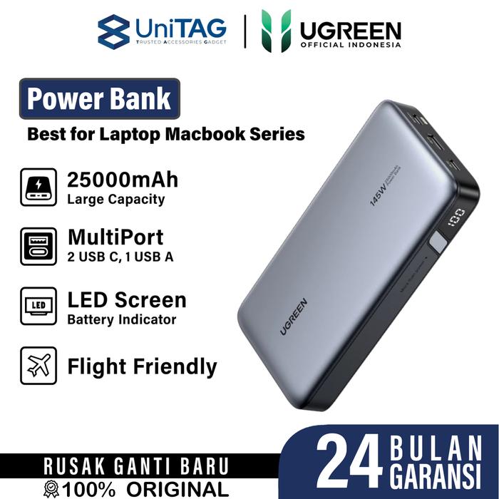 Gambar Powerbank USB C UGREEN 20000mAh 25000mAh Support PD QC 3.0 100W 145W FastCharging LED indicator - 25000 mAh dari UniTAG Store undefined Tokopedia