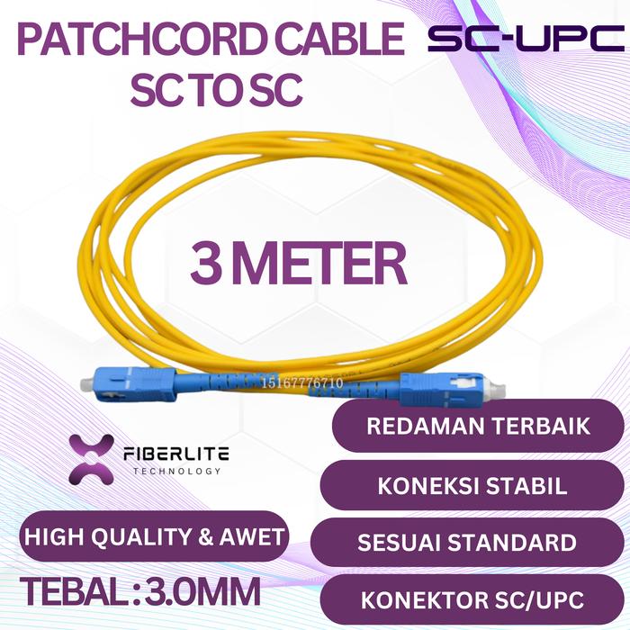 Promo Patch Cord 1M SC UPC 3mm 1M 2M 3M 5M Kabel Fiber Optic Single ...