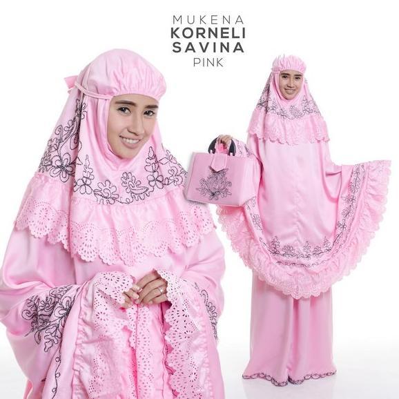 Gambar Mukena Dewasa Satin Velvet Korneli Savina - Pink dari Official Mentari undefined Tokopedia