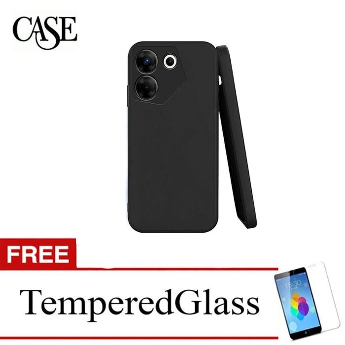 Gambar Black Soft Case for Tecno Camon 20 Pro 5G 2023 -6.67 inch + Temp Glass - BLACK dari Mentari Grasindo Teknik undefined Tokopedia