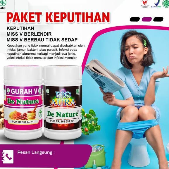 Gambar Obat Keputihan, Keluar Lendir Kental, Gatal Berbau Busuk, Amis, Nyeri Di Panggul, Abnormal Paling Ampuh Herbal Gurah V Bio Aura De Nature dari tokomekarjayaabadii undefined Tokopedia