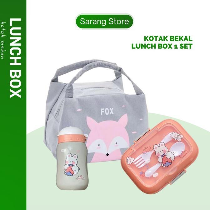 Gambar Terlaris Lunch 1 Set Kuromi Botol Minum Tas Bekal Kotak Tempat Makan Anak Sekolah Perempuan Laki Laki TK SD Anti Tumpah Hapy shoping - PINK GREY dari wajibelanja undefined Tokopedia