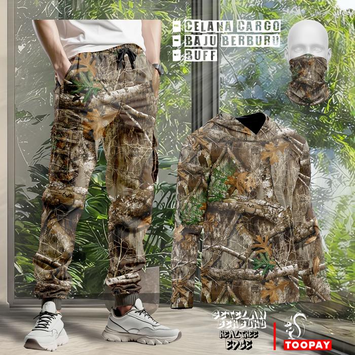 Gambar Setelan Baju Hoodie Kamuflase Hunting Camo & Kaos Berburu Lengan Panjang Camo untuk Pria Motif Natural Realtree Sport - REALTREE EDGE, S dari TUPAI HUNTING SEASON undefined Tokopedia