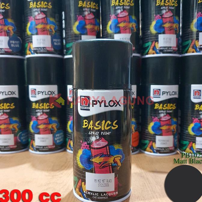 Gambar Spray Paint Pylox Basics / Cat Semprot Pilox Basic Nippon Paint 300Cc - 102A Matt Black dari mouososr undefined Tokopedia