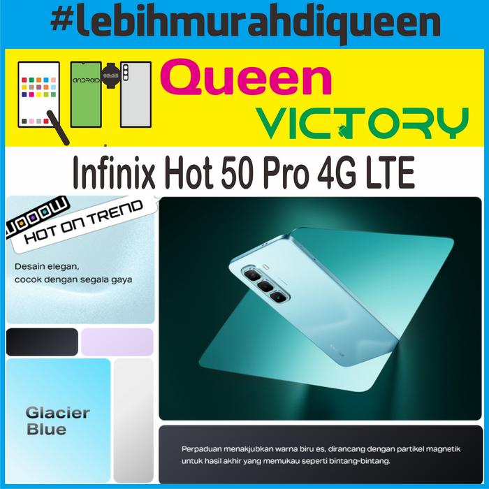 Gambar Infinix Hot 50 Pro 4G LTE 8/256 Garansi Resmi INFINIX INDONESIA - Biru Muda dari Queen Marina undefined Tokopedia