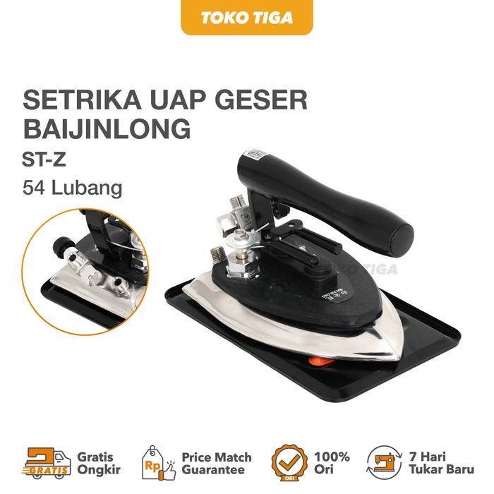 Gambar Setrika Uap Geser + Steam Strap / Steam Iron Laundry ST Z / ST-Z BAIJINLONG - 54 LUBANG dari TOKO TIGA undefined Tokopedia