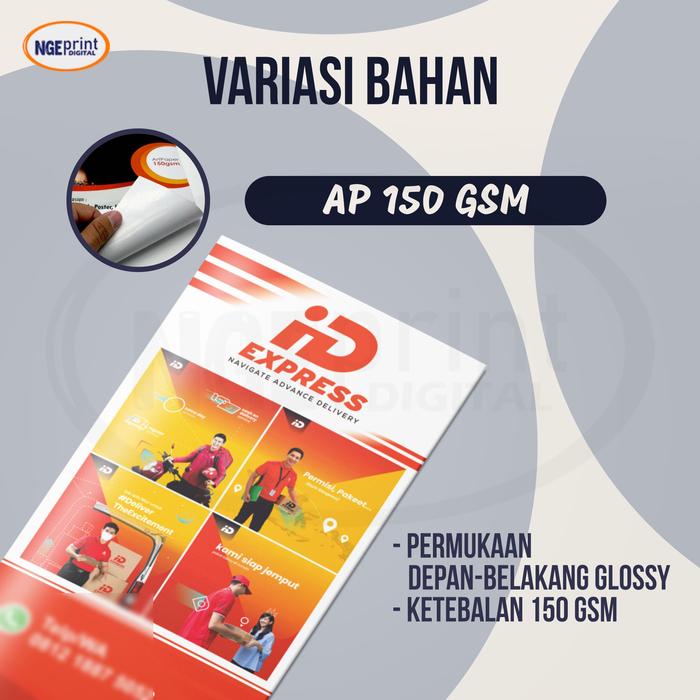 Gambar Cetak Brosur 1 Sisi & 2 Sisi Ukuran 1/3 A4 Free Design / Cetak Brosur Custom murah Bahan Art Paper dan HVS - AP 150 Gsm, 1 SS+Siap Cetak dari NGEprint Digital Indonesia undefined Tokopedia