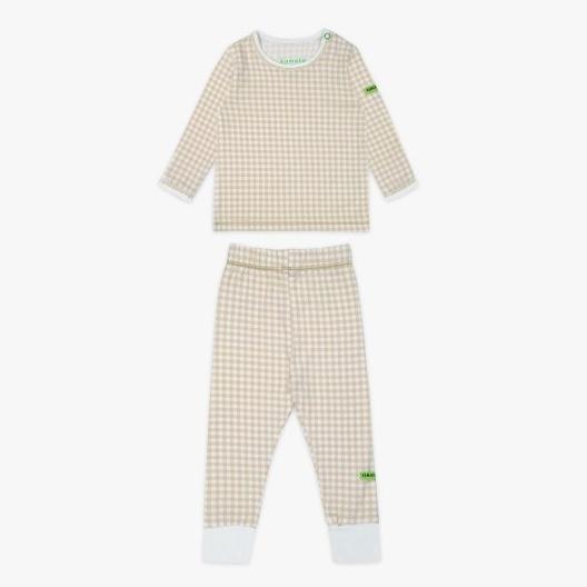 Gambar Hamako Kids Long Set - Setelan Panjang Kids Baju Tidur Tencel Pyjamas gratis ongkir - Creme Gingham, 2-3y dari Beby Storeee undefined Tokopedia