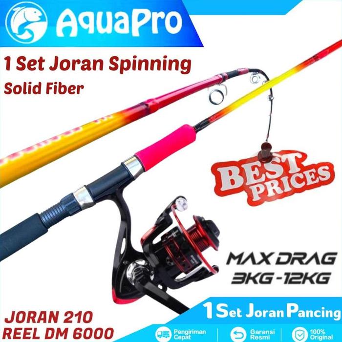 Gambar PROMO !! 1 Set Paket Combo Joran Pancing AQUAPRO Max Drag 16Kg 150-210 cm Lengkap Reel Pancing Spinning Rod Siap Pakai Mancing Sungai Laut Galatama Lele Ikan Mas dari CV GIGANTEA undefined Tokopedia