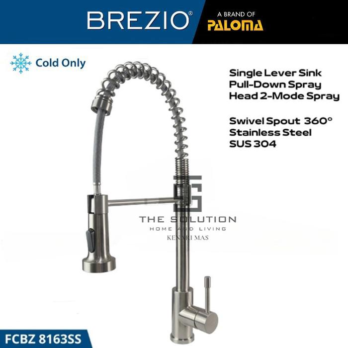 Gambar Kran Air BREZIO FCBZ 8163 Series Wastafel Cuci Piring Fleksible Dapur Keran Angsa Dingin Aja Meja - Stainless dari The Solution Kenari Mas undefined Tokopedia