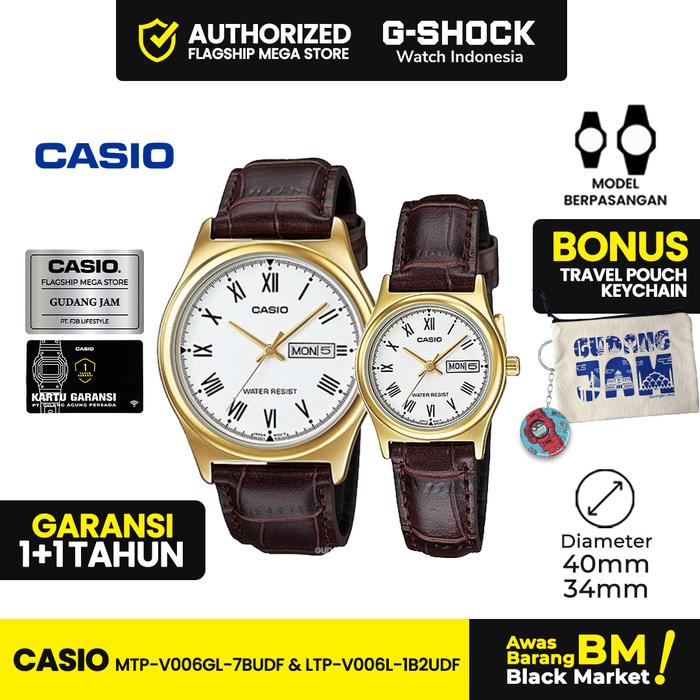 Gambar Casio Couple MTP-V006GL-7BUDF & LTP-V006GL-7BUDF Dealer Casio Official Store  Watches Woman dari G-Shock Watch Indonesia undefined Tokopedia