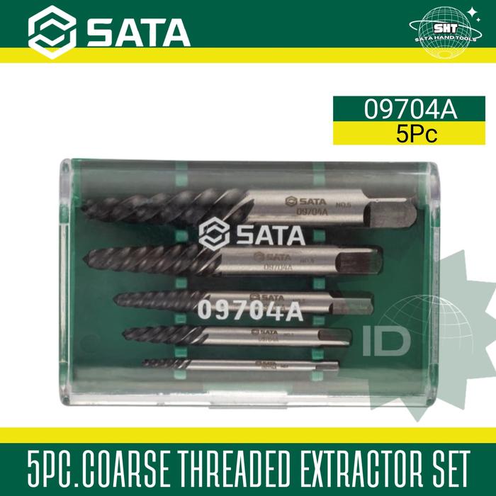 Promo SATA MATA BOR EKSTRATOR 09704A 5PC COARSE THREADED EXTRACTOR SET ...