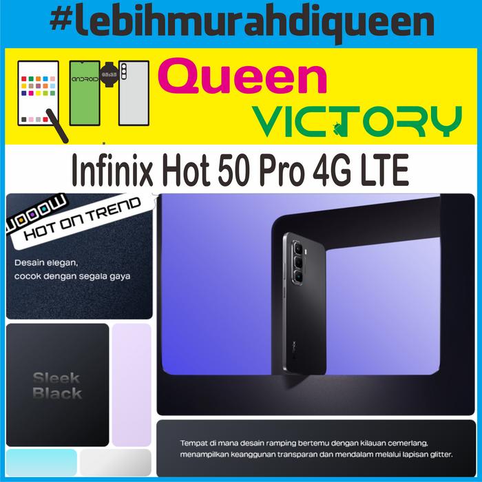 Gambar Infinix Hot 50 Pro 4G LTE 8/256 Garansi Resmi INFINIX INDONESIA - Hitam dari Queen Marina undefined Tokopedia