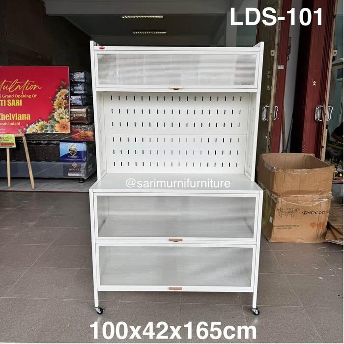 Gambar Lemari Dapur Besi LDS-101 Kuat Tahan Rayap/Lembab+Roda 100x42x165cm dari Sari Murni Kendari undefined Tokopedia