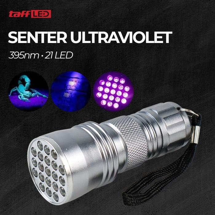 Gambar Lampu Senter LED Cahaya UV Ultraviolet Flashlight dari Wollmart Light Center undefined Tokopedia