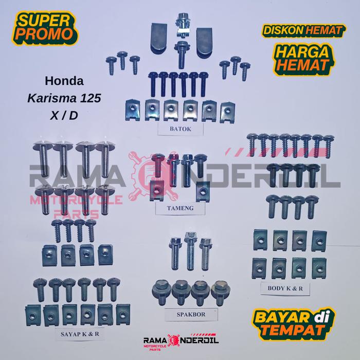 Gambar Satu set baut / baud mur full body motor Honda Karisma 125 X / D dari Adhnnn undefined Tokopedia