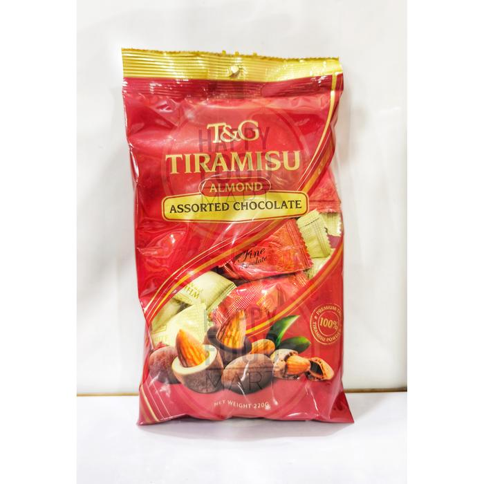 Gambar T&G TIRAMISU ALMOND CHOCOLATE 220 GRAM/DARK CHOCOLATE/COKLAT ASSORTED IMLEK/COKELAT LEBARAN/HAMPERS PARCEL IDUK FITRI - T&G ASSORTED dari happy food mart undefined Tokopedia