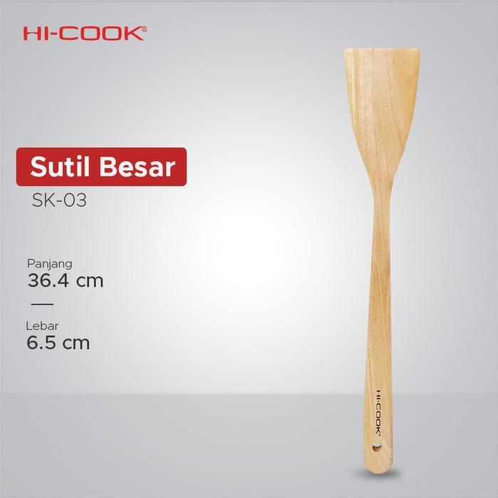 Gambar SPATULA KAYU HI COOK/Wooden Cooking Untensils - Material Kayu Mahoni - SUTIL BESAR/03 dari TOKO JAWA ELECTRIK undefined Tokopedia