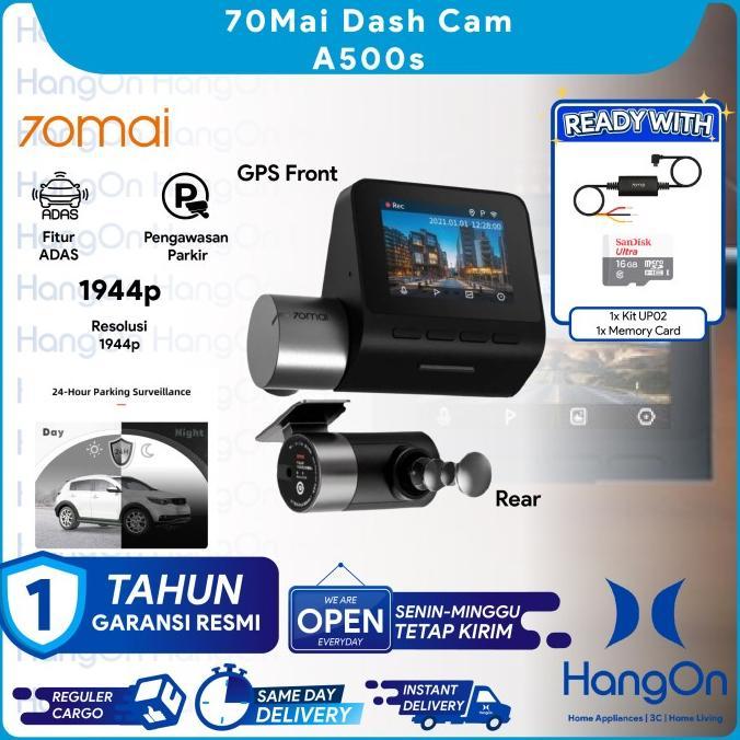 Gambar 70mai Dash Cam Pro Plus A500s 1944P GPS ADAS Smart Dashcam Car Camera gratis ongkir - Front+Rear+Kit, No Memory dari Digilatku undefined Tokopedia
