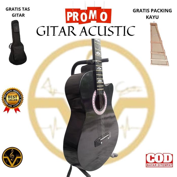 Gambar Gitar Akustik Yammaha Untuk Pemula Senar String - Hitam, Pakai Tas dari AGP Gitar Store undefined Tokopedia