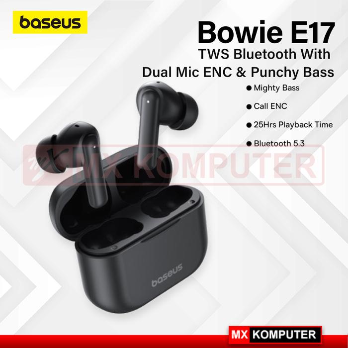 Gambar BASEUS TWS Bowie E17 True Wireless Bluetooth Earphone TWS ENC - Hitam dari MXKomputer_NEW undefined Tokopedia