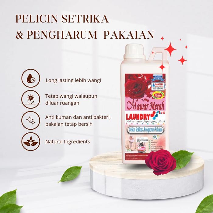 Gambar laundry plus pelicin setrika pengharum pakaian pewangi laundry netto 1 liter 1000ml - Merah dari warung wangi by fatema undefined Tokopedia