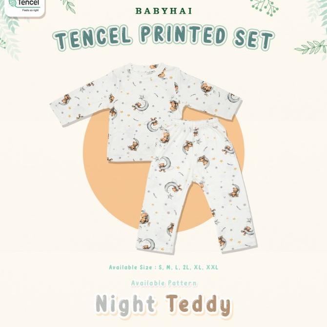 Gambar BABY HAI Baju Tidur Bayi Anak Tencel Set Panjang - Night Teddy, S dari tuhfah .com undefined Tokopedia