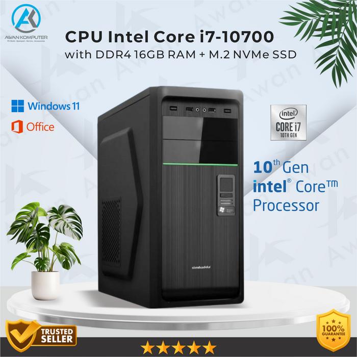 Gambar CPU PC Komputer Intel Core i7-10700 Gen-10 RAM 16GB SSD Rakitan Office dari Awan PC undefined Tokopedia