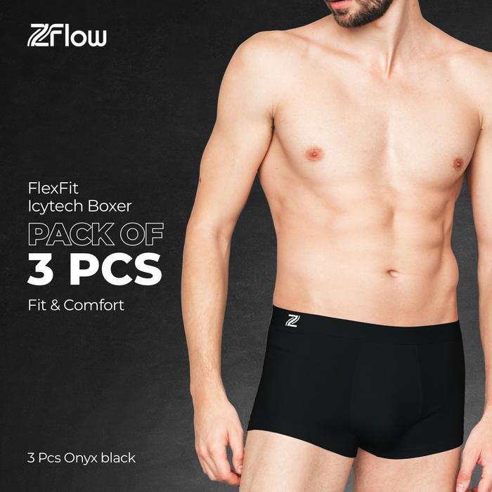 Gambar Celana Dalam Pria / Underwear - Mulberry Silk Fabric | Honeycomb Air Antibacterial Technology - FlexFit Boxer | M / L / XL - 3pcs | ZFlow - Onyx Black, L dari ZFlow Indonesia undefined Tokopedia