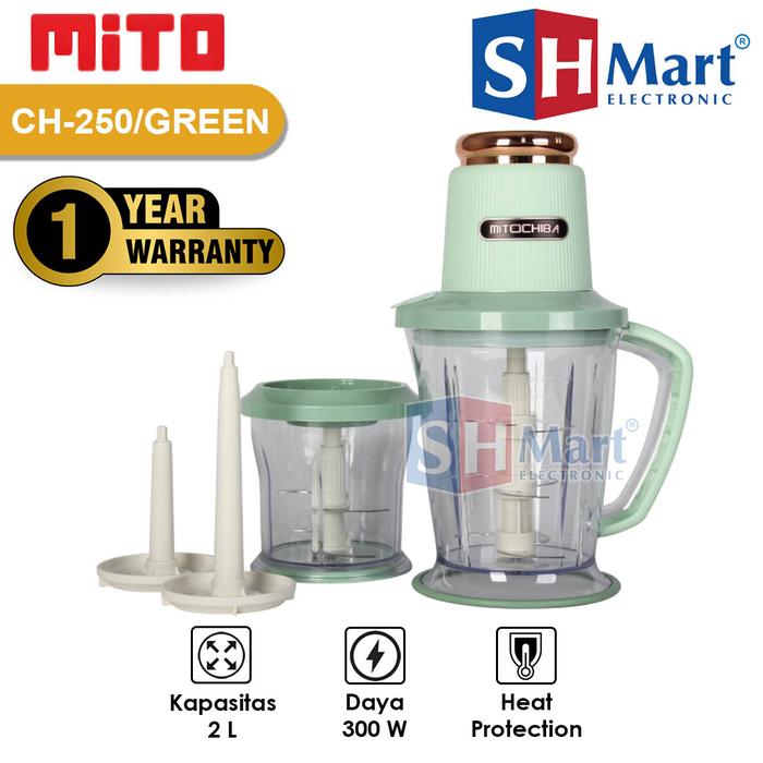 Gambar MITOCHIBA FOOD CHOPPER CH250 NEW STAR BLADE 2 LITER 9 MATA PISAU - NAMI GREEN dari SHMART ELECTRONIC undefined Tokopedia