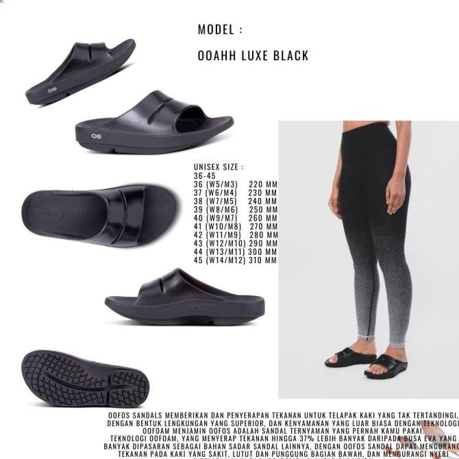 Gambar OOfos Sandal for Woman OOahh Luxe (Produk ORIGINAL) - Luxe Black, 36 dari Gaya Langkah undefined Tokopedia