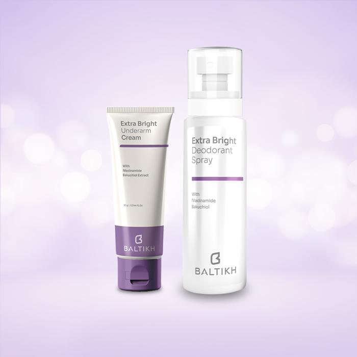 Gambar Pemutih Ketiak & Selangkangan BALTIKH Extra Bright Underarm Cream & Deodorant Spray with Bakuchiol - Bright Set dari Baltikh Indonesia undefined Tokopedia