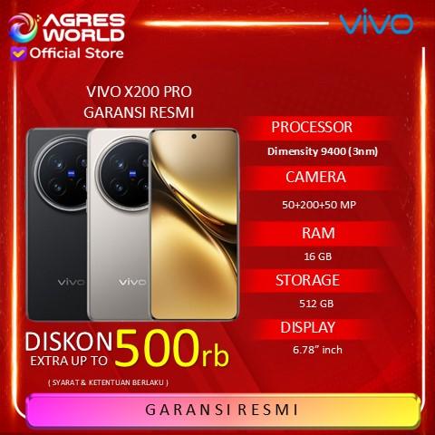 Gambar Vivo X200 Pro 5G 16/512GB Dimensity 9400 NFC Garansi Resmi - BLACK, UNIT dari AGRES WORLD undefined Tokopedia