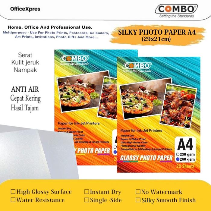Jual Photo Paper Doff Silky A4 260gr / Kertas Foto Silky Matte A4 Combo ...